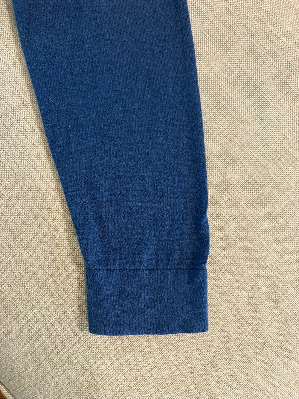 L.L.Bean Cotton Cashmere Sweater XL Reg Blue Crewneck Raglan Men